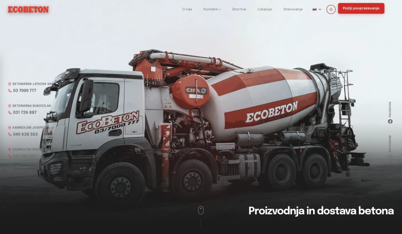 Spletna stran Ecobeton d.o.o.